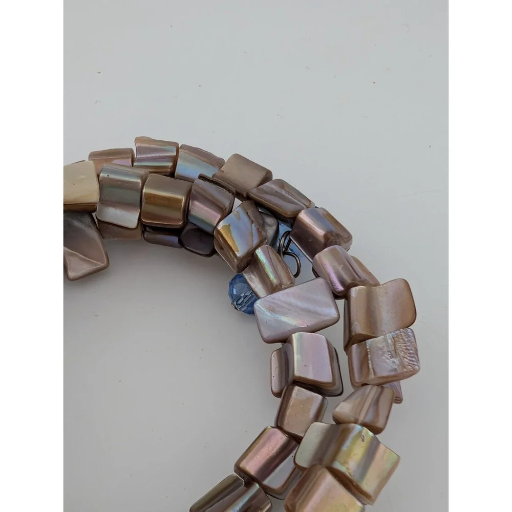 Iridescent Mother of Pearl Shell Multi Row Wrap Bracelet‎
